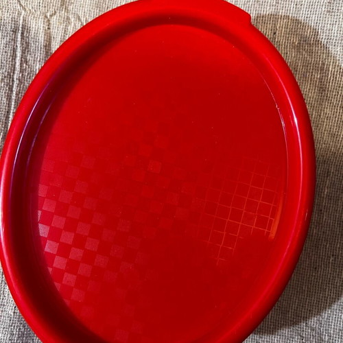 Red plastic tupper box 0.8 l new