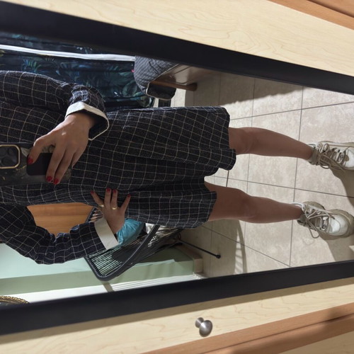College style dress like new, size Small, gray checkered