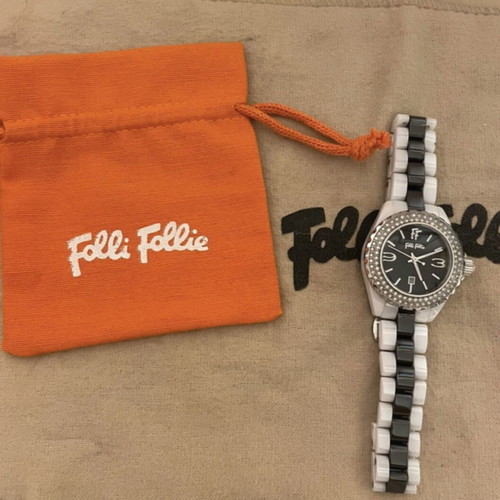 Folli Follie ceramic black and white watch like new