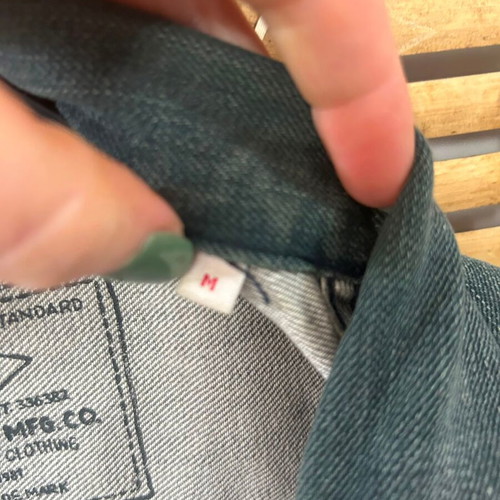 Replay green washed denim jacket, size M