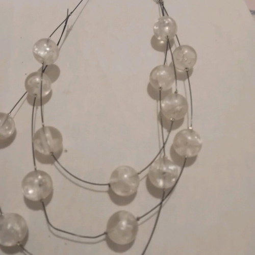 Multistrand necklace with transparent beads vintage style like new