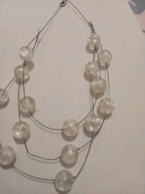 Multistrand necklace with transparent beads vintage style like new