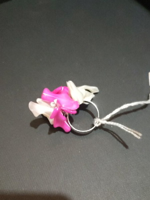 Handmade ring like new with white and pink decorations