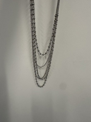 Women's necklace with five silver chains