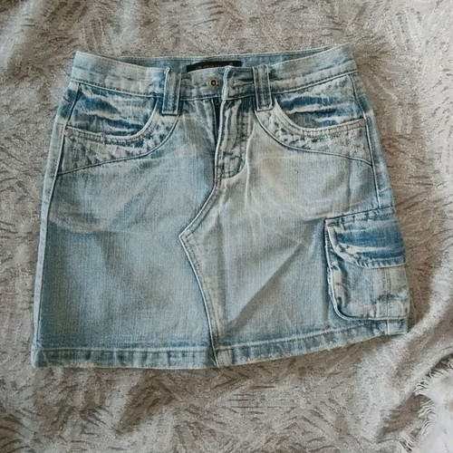 Denim skirt stonewashed, size S / 36 / 8
