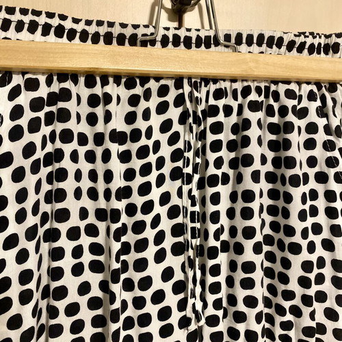Celestino polka dot viscose palazzo pants new, black and white