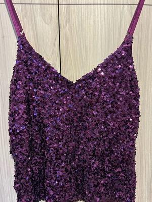 Purple sequin camisole top like new