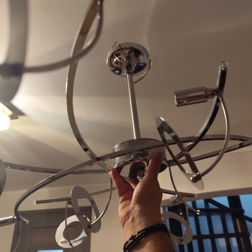 Inox ceiling lights set of 2 used, G9 bulbs