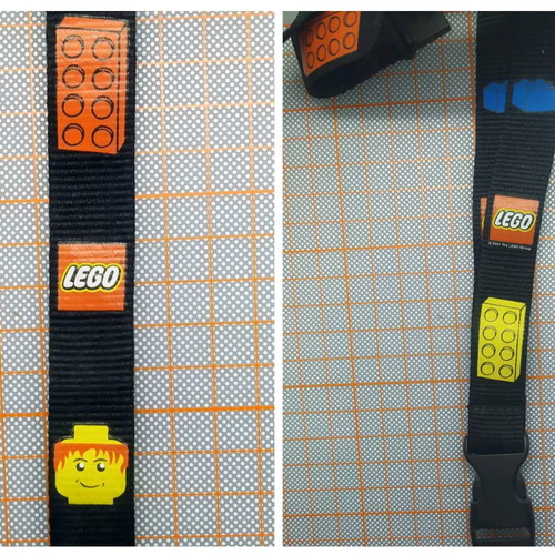 Lego lanyard rare new, black with multicolor designs