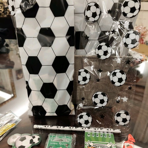 Football gift bags new, set with bookmarks and toys