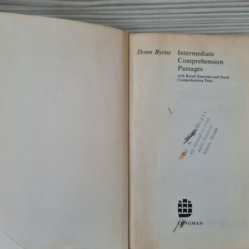 Intermediate Comprehension Passages book used, Donn Byrne