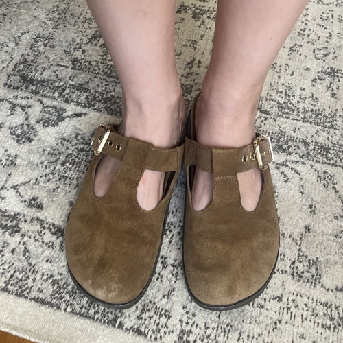Zara leather slippers used, size 39, brown