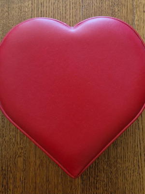 Heart decorative box like new, red color