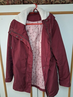 Parka μπουφάν Colours of the World μεταχειρισμένο, μπορντο με γούνινη επένδυση