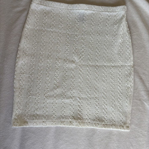Shein white knitted skirt, XS