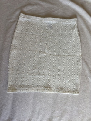 Shein white knitted skirt, XS
