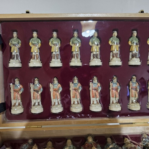 DeAgostini collectible chess set used, medieval Camelot theme