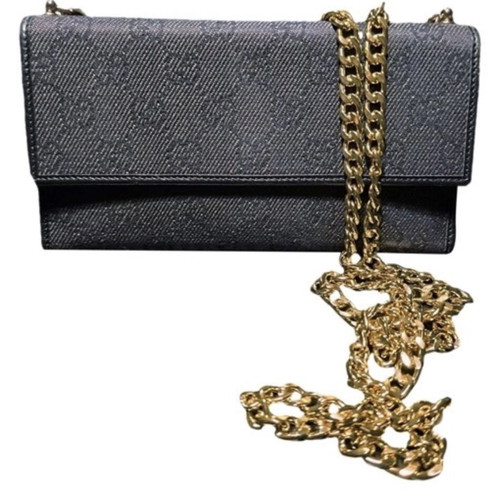 Gucci Guccissima Mini Pochette Wallet on Chain like new black leather