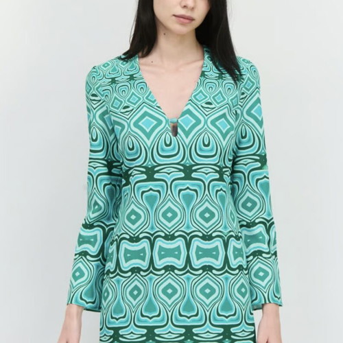 Mango 70s dress with open neckline, new, size L