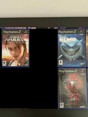 PlayStation 2 games Lara Croft, Finding Nemo, Spider-Man, Colin McRae, like new