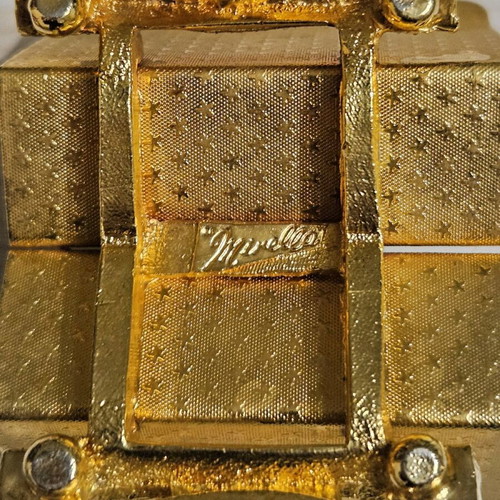 Playing card holder gold-plated Mirella 60's like new