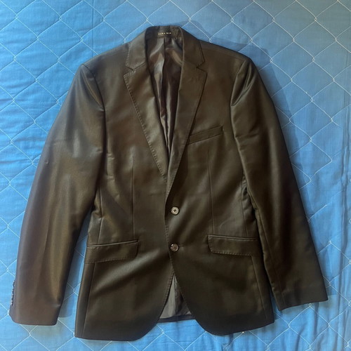 Zara Man men's jacket black new, cotton satin