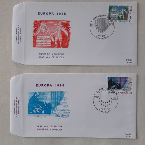First Day Covers 1985 Belgium used, set of 2