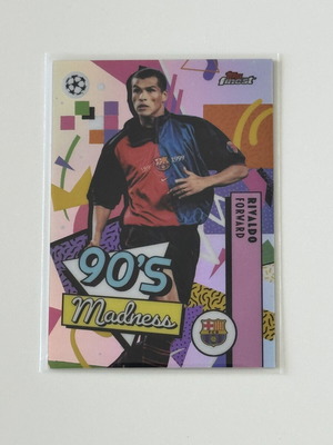 2025-26 Topps Finest UEFA Rivaldo 90s Madness FC Barcelona Legend Insert καινούργιο