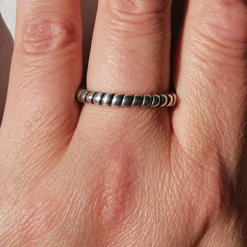 Men's silver 925 twisted ring new