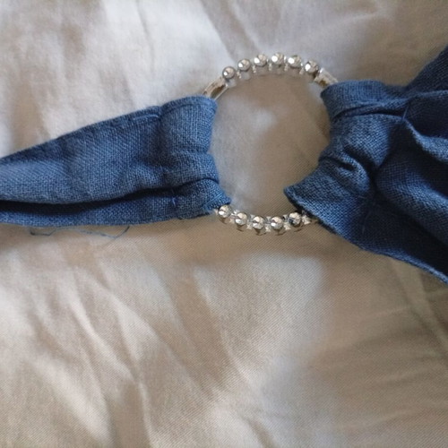 Linen dress with neck tie like new, size S, blue