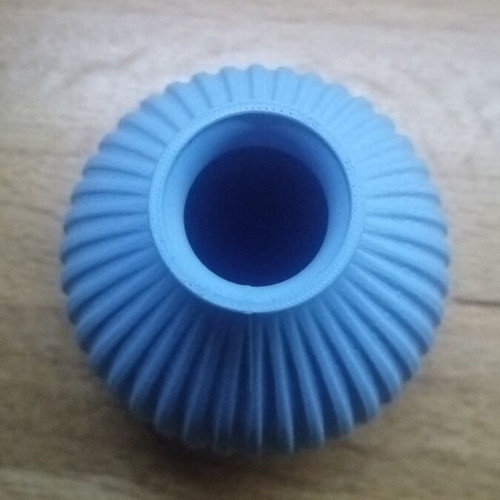 Blue decorative vase 3D printed, height about 9 cm