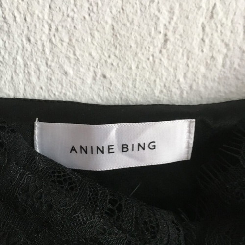 Anine Bing silk camisole top, black, size M