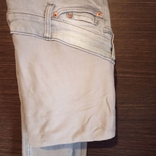 H&M denim jeans with extra fabric for belly coverage, like new, gray