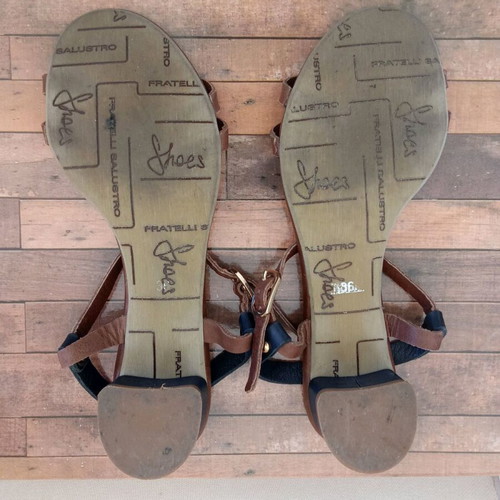 Giorgio Salustro sandals used, brown with blue, size 36
