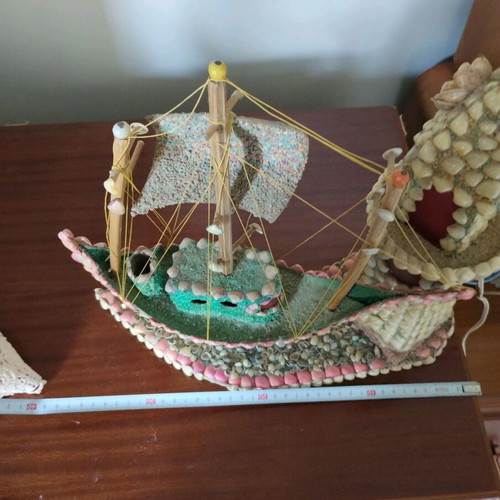 Handmade shell lamp used
