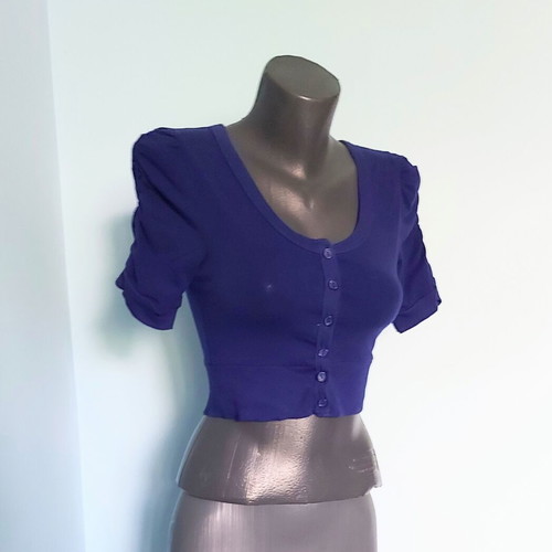 Ambiance apparel women's branded top with puff sleeves like new