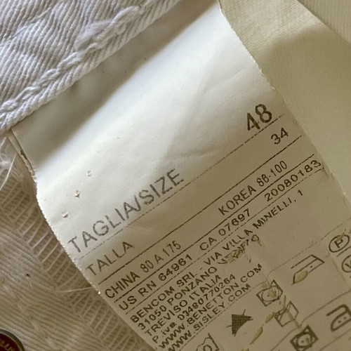 Benetton men's bermuda size M like new, white