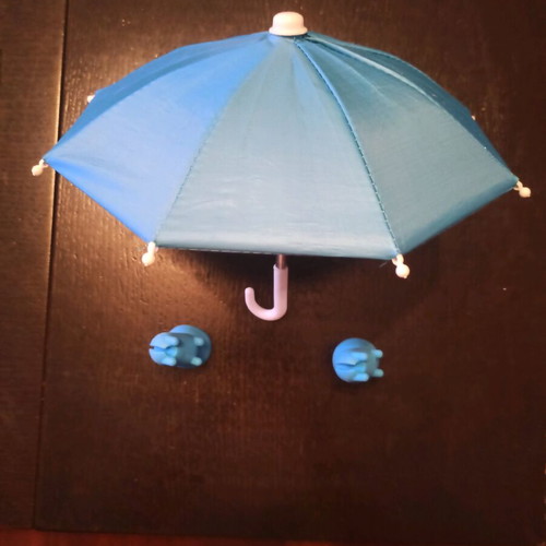 Mini umbrella for mobile phone used with two car mounts