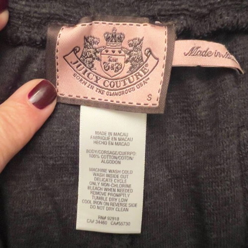 Juicy Couture cotton terry shorts gray small new