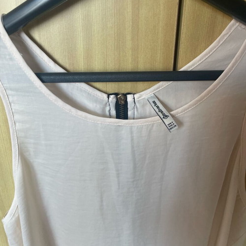 Stradivarius satin blouse beige size S like new with back zipper