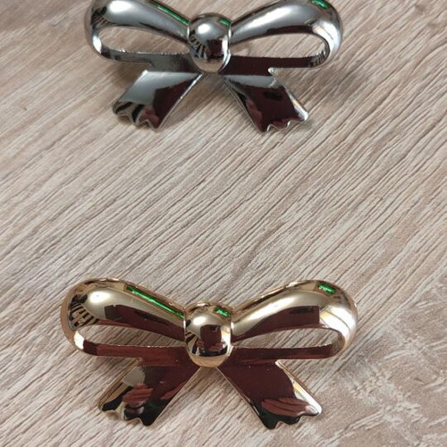 Decorative metal bow ribbon label 4.8cm new