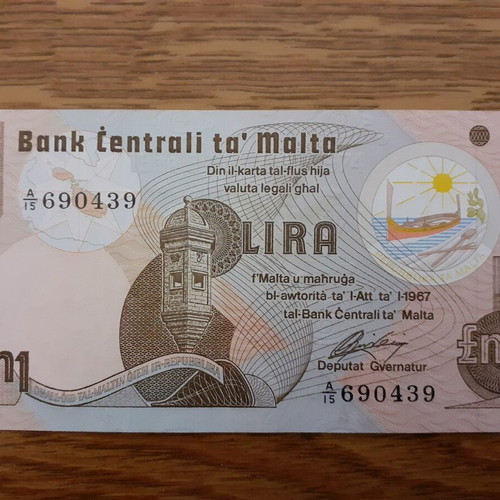 Malta 1 Lira Banknote 1979 new