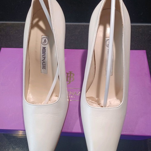 J. Bournazos wedding shoes size 36 like new, genuine leather, sugar color