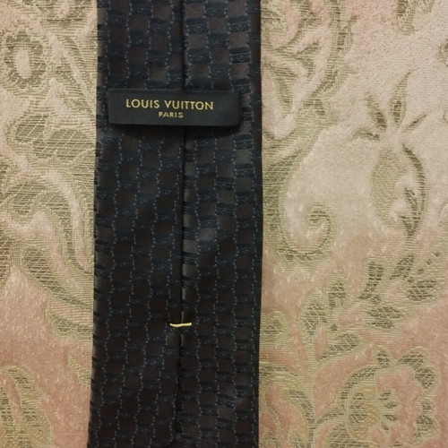 Louis Vuitton Damier Silk Tie like new, brown and anthracite