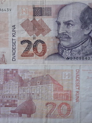 Croatia 20 Kuna banknote 2014 new