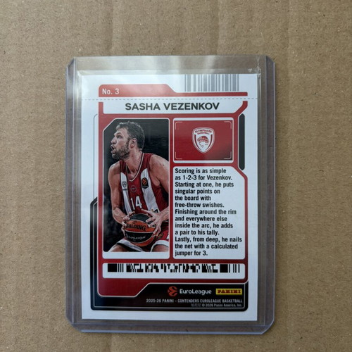 Panini EuroLeague Contenders Sasha Vezenkov /35 Olympiacos card like new