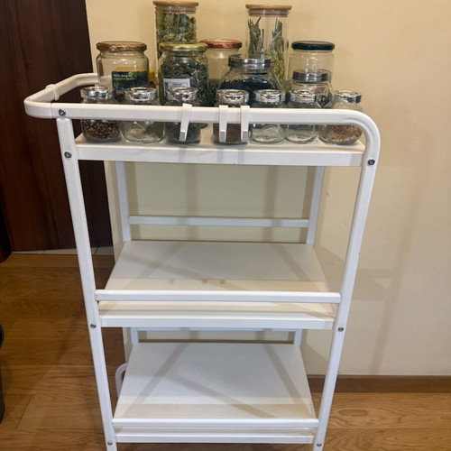 IKEA white trolley three-tier like new with wheels