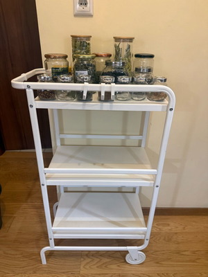 IKEA white trolley three-tier like new with wheels