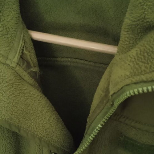 Fleece military jacket used, olive color