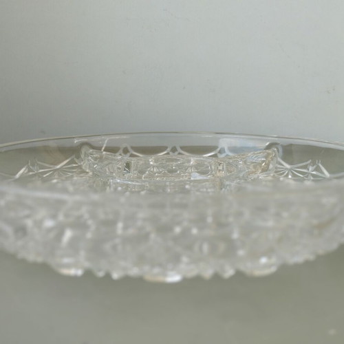 Crystal Serving Platter with Divided Sections vintage like new
